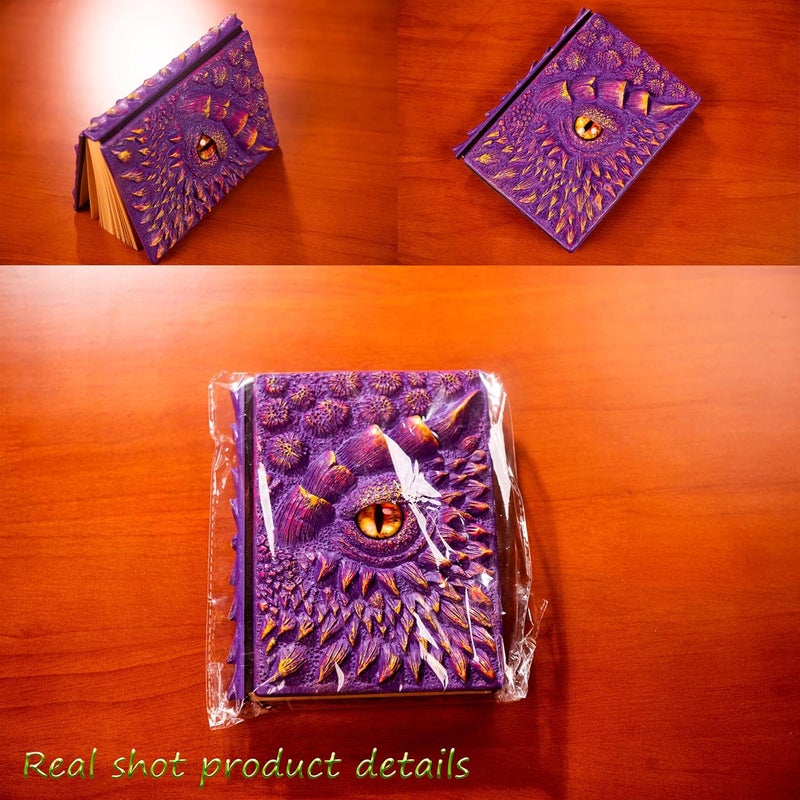 LZlightactor 3D Dragon Eye Embossed Journal,Resin Engraving Notebook,Dnd notebook for Dragon Lovers ，Blank Paper,Hardcover Travel Notepad for Writing,Sketchbook,Collection,Gift,Decoration A4 and A5 Size - Image 5